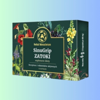 Herbal Monasterium SinuGrip ZATOKI - Wsparcie dla zdrowia zatok, 15 kapsułek