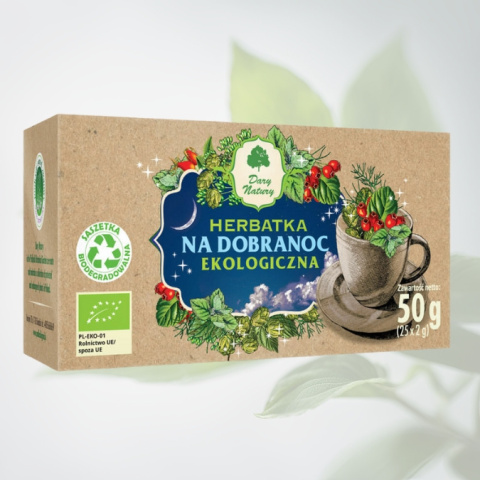 Herbatka Ekologiczna Na Dobranoc Dary Natury 25 saszetek - relaks przed snem Herbatka Ekologiczna Na Dobranoc Dary Natury 25 saszetek - relaks przed snem