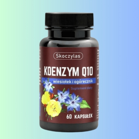 KOENZYM Q10 - wiesiołek i ogórecznik, Skoczylas, 60 kapsułek KOENZYM Q10 - wiesiołek i ogórecznik, Skoczylas, 60 kapsułek