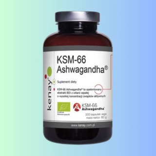 KSM-66 Ashwagandha Ekstrakt Kenay 60 kapsułek - adaptogen wspierający odporność i redukcję stresu