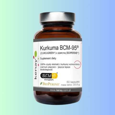Kurkuma BCM-95 z piperyną Kenay 60 kapsułek - wsparcie dla zdrowia stawów i odporności Kurkuma BCM-95 z piperyną Kenay 60 kapsułek - wsparcie dla zdrowia stawów i odporności