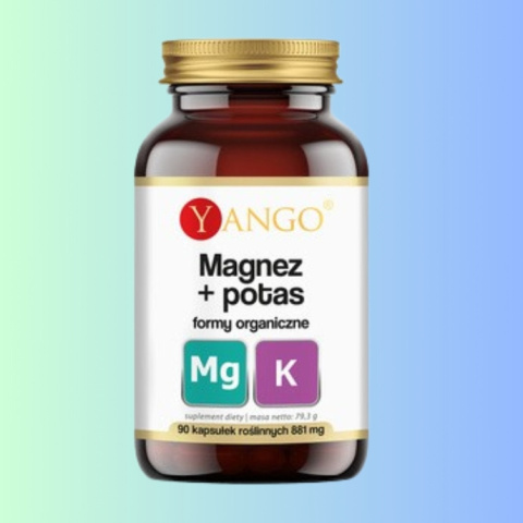 Magnez i Potas - Formy Organiczne, Yango, 90 kapsułek Magnez i Potas - Formy Organiczne, Yango, 90 kapsułek
