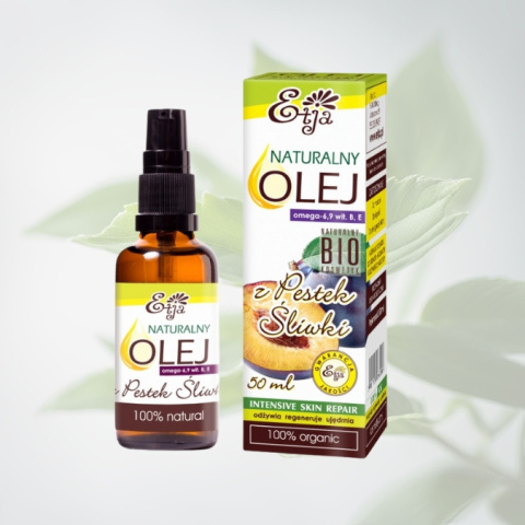 Olej Naturalny z Pestek Śliwki BIO, Etja, 50ml Olej Naturalny z Pestek Śliwki BIO, Etja, 50ml
