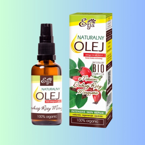 Naturalny Olej z Nasion Dzikiej Róży Piżmowej BIO, Etja, 50ml Naturalny Olej z Nasion Dzikiej Róży Piżmowej BIO, Etja, 50ml