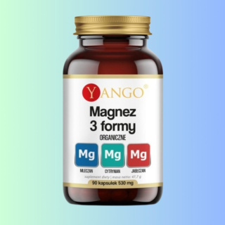 Magnez 3 Formy Organiczne - Suplement Diety, Yango, 90 kapsułek