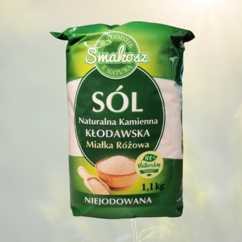 Sól Naturalna Kamienna KŁODAWSKA Miałka Różowa niejodowana, Smakosz, 1,1kg Sól Naturalna Kamienna KŁODAWSKA Miałka Różowa niejodowana, Smakosz, 1,1kg