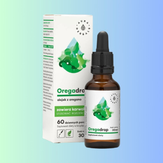 Oregadrop olejek z oregano 80% karwakrolu Aura Herbals 30ml - naturalne wsparcie odporności