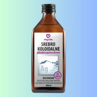 Srebro Koloidalne Myvita - Płaskocząsteczkowe i niejonowe wsparcie oczyszczania, 250ml