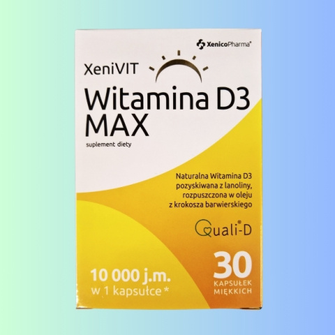 Witamina D3 MAX,Xenico Pharma, 30 kapsułek