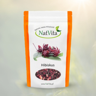 Hibiskus - suszone kwiaty na herbatę i napary, NatVita, 200g