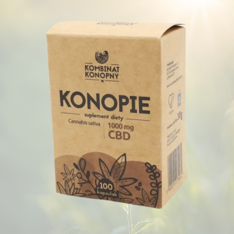 KONOPIE - Cannabis sativa CBD 1000mg CBD, Kombinat Konopny, 100 kapsułek KONOPIE - Cannabis sativa CBD 1000mg CBD, Kombinat Konopny, 100 kapsułek