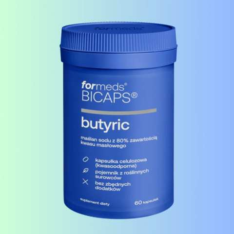 BICAPS Butyric - maślan sodu z 80% zawartością kwasu masłowego, ForMeds, 60 kapsułek BICAPS Butyric - maślan sodu z 80% zawartością kwasu masłowego, ForMeds, 60 kapsułek