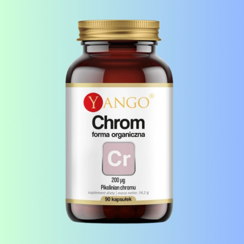 Chrom forma organiczna - Pikolinian chromu, Yango, 90 kapsułek roślinnych Chrom forma organiczna - Pikolinian chromu, Yango, 90 kapsułek roślinnych