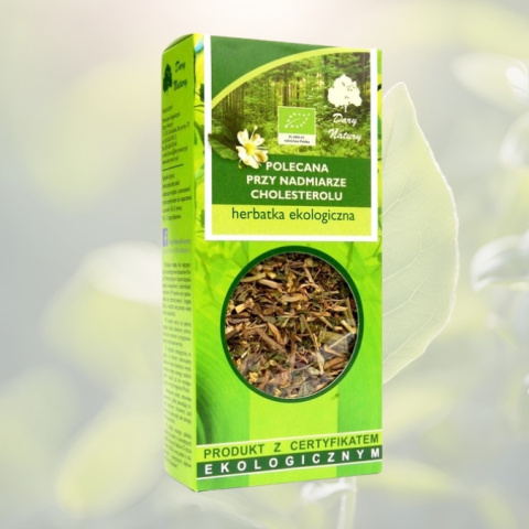 Polecana przy nadmiarze cholesterolu - herbatka ekologiczna, Dary Natury, 50g Polecana przy nadmiarze cholesterolu - herbatka ekologiczna, Dary Natury, 50g