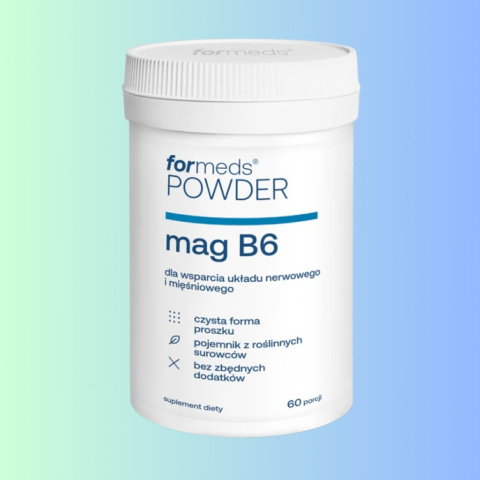 POWDER mag B6 - dla wsparcia układu nerwowego i mięśniowego,Formeds, 60 porcji w proszku POWDER mag B6 - dla wsparcia układu nerwowego i mięśniowego,Formeds, 60 porcji w proszku