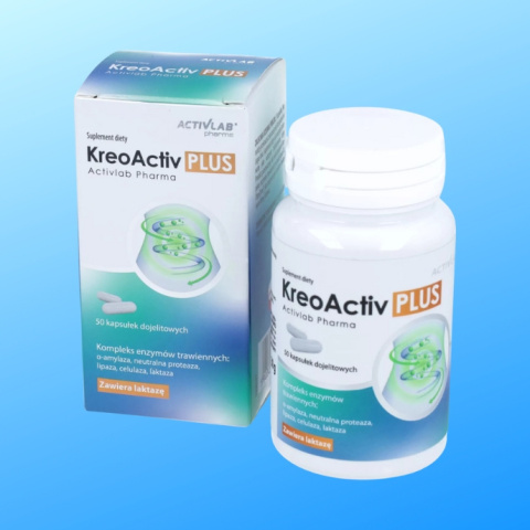 KreoActiv PLUS - Kompleks enzymów trawiennych, Activlab Pharma, 50 kapsułek dojelitowych KreoActiv PLUS - Kompleks enzymów trawiennych, Activlab Pharma, 50 kapsułek dojelitowych
