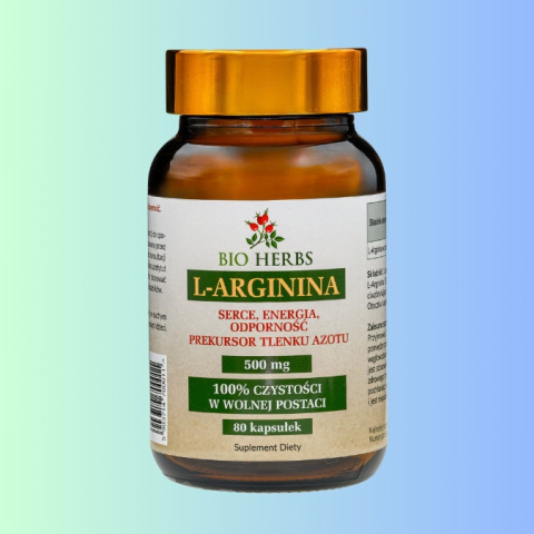 L-Arginina - serce, energia, odporność, Bio Herbs, 80 kapsułek L-Arginina - serce, energia, odporność, Bio Herbs, 80 kapsułek