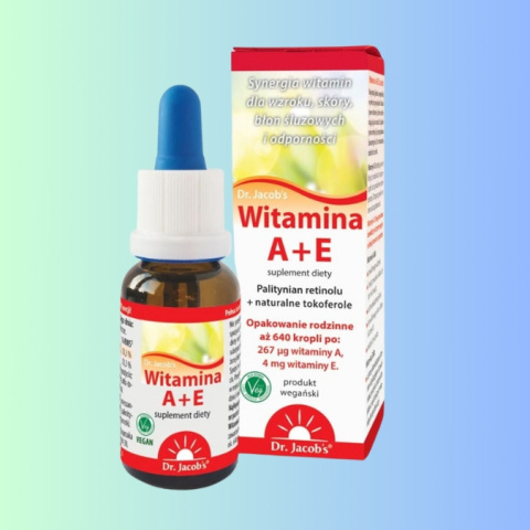 Witamina A+E - palmitynian i tokoferole - opakowanie rodzinne, Dr. Jacob`s, 20ml Witamina A+E - palmitynian i tokoferole - opakowanie rodzinne, Dr. Jacob`s, 20ml