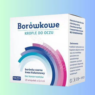 Borówkowe krople do oczu Solinea 20 ampułek x 0,4 ml - nawilżenie i ochrona oczu