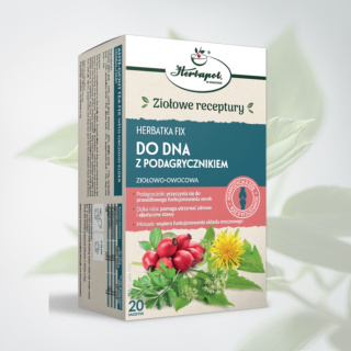 Herbatka Fix NA DO DNA Z PODAGRYCZNIKIEM ziołowo-owocowa Herbapol 20 saszetek - wspomaga walkę z dną moczanową