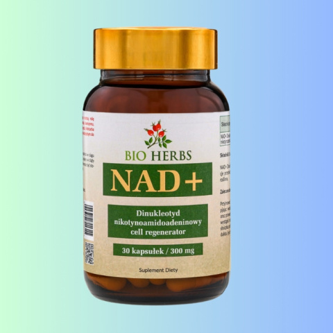 NAD+ 300mg Bio Herbs - wsparcie energii komórkowej, 30 kapsułek NAD+ 300mg Bio Herbs - wsparcie energii komórkowej, 30 kapsułek