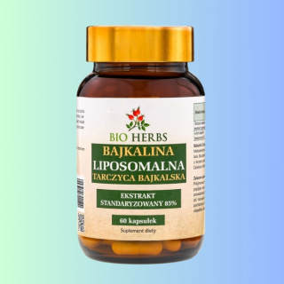Bajkalina Liposomalna Tarczyca Bajkalska - ekstrakt standaryzowany 85%, Bio Herbs, 60 kapsułek