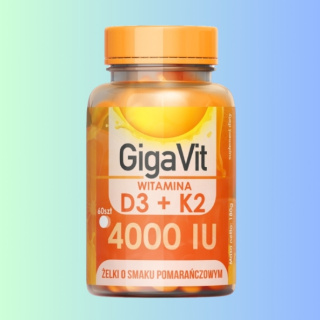 GigaVit Witamina D3+K2 4000iu - żelki o smaku pomarańczowym, Asepta, 60 szt