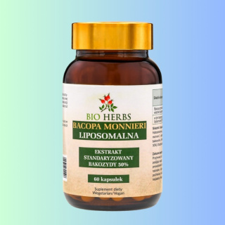 Bacopa Monnieri Liposomalna - ekstrakt standaryzowany bakozydy 50%, Bio Herbs, 60 kapsułek