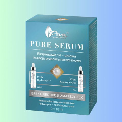 PURE SERUM Kuracja przeciwzmarszczkowa - Efekt redukcji zmarszczek, Ava Laboratorium, 2x 10ml PURE SERUM Kuracja przeciwzmarszczkowa - Efekt redukcji zmarszczek, Ava Laboratorium, 2x 10ml