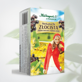 Herbatka ZŁOCISTA Ziołowo-Owocowa z Herbatą Czarną Herbapol - Naturalna mieszanka, 20 saszetek