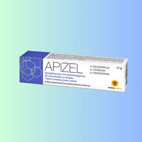 APIŻEL - żel stomatologiczny na dziąsła i błonę śluzową jamy ustnej, ApipolFarma, 15g APIŻEL - żel stomatologiczny na dziąsła i błonę śluzową jamy ustnej, ApipolFarma, 15g