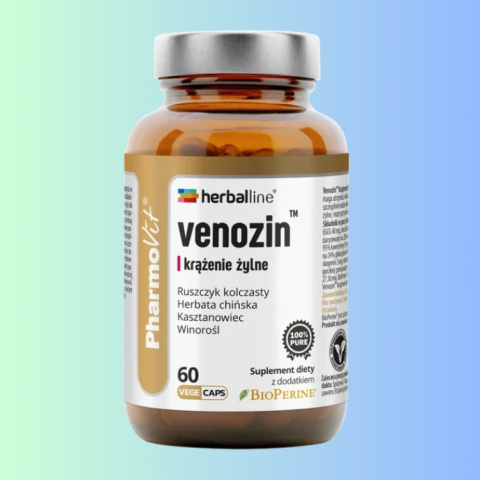 Herballine Venozin - krążenie żylne z dodatkiem BioPerine, Herbaline, 60 kapsułek vege Herballine Venozin - krążenie żylne z dodatkiem BioPerine, Herbaline, 60 kapsułek vege