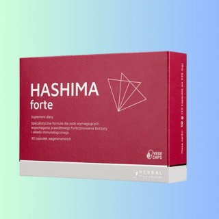 HASHIMA forte Herbal Pharmaceuticals - wsparcie tarczycy i układu immunologicznego, 30 kapsułek vege