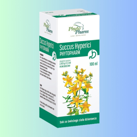 Succus Hyperici - Sok ze świeżego ziela dziurawca, Phyto Pharm, 100ml Succus Hyperici - Sok ze świeżego ziela dziurawca, Phyto Pharm, 100ml
