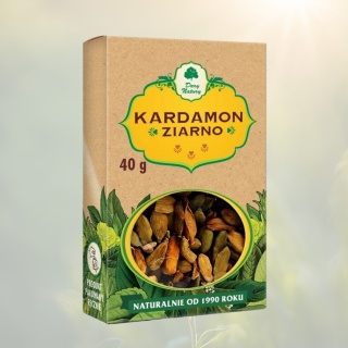 Kardamon całe ziarna, przyprawa aromatyczna, Dary Natury, 40g