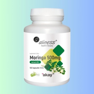 Aliness Moringa 500mg – extract 20%, Medicaline, 100 kapsułek VEGE