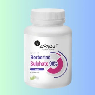 Aliness Berberyna Siarczan 98% 400 mg Berberine Sulphate, Medicaline, 60 kapsułek