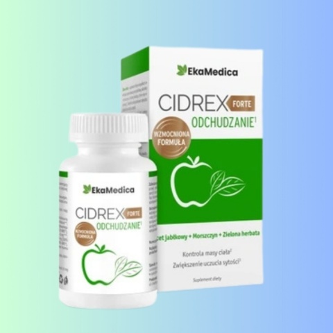 CIDREX FORTE Odchudzanie – EkaMedica – 60 kapsułek z octem jabłkowym 700 mg na metabolizm i wagę