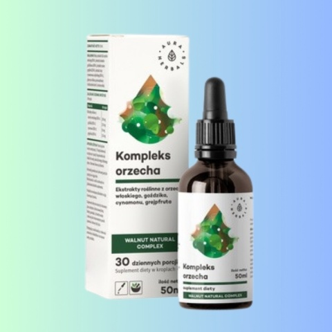 Kompleks Orzecha – Walnut Natural Complex – Aura Herbals – 50 ml kropli na wsparcie zdrowia i odporności