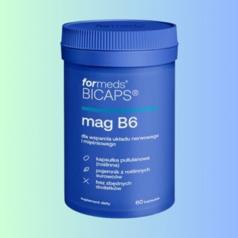 Bicaps Mag B6 – ForMeds – 60 kapsułek na prawidłową pracę mięśni i układ nerwowy