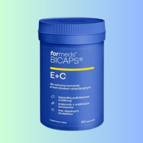 BICAPS E+C – ForMeds – 60 kapsułek z witaminą E i C na cholesterol LDL i ochronę antyoksydacyjną