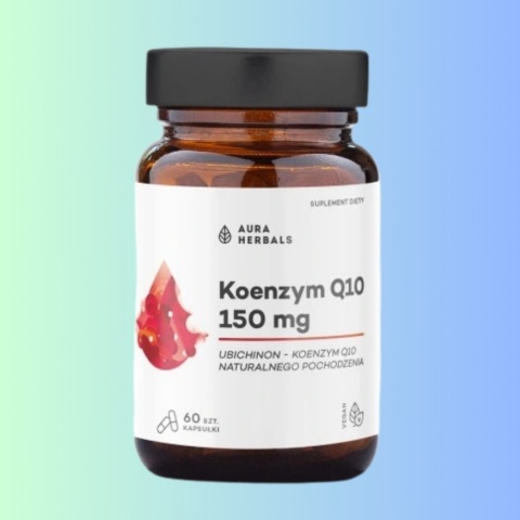Koenzym Q10 – Aura Herbals – 150 mg, 60 kapsułek wspierających serce i witalność