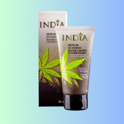 Produkt bez nazwyIndia Cosmetics – serum z olejem konopnym do twarzy i dłoni, 50 ml