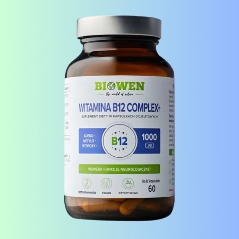 Biowen Active B12 Complex+ 60 kapsułek na pamięć, koncentrację i energię