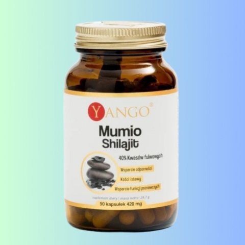 YANGO Mumio Shilajit 90 kapsułek suplement diety kapsułki roślinne kwasy fulwowe 40%