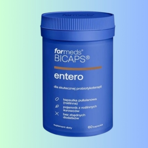 BICAPS Entero 250 mg drożdży Saccharomyces 60 kapsułek – wsparcie mikroflory jelitowej