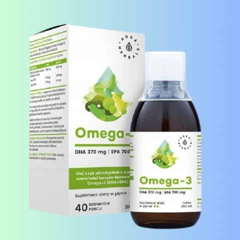 Aura Herbals Omega-3 DHA / EPA Olej z ryb Atlantyckich 200 ml – suplement diety wspierający serce i mózg