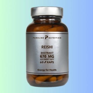 PURELINE Grzyb Reishi – Ganoderma Lucidum – ekstrakt 670 mg Odporność Relaks Stres