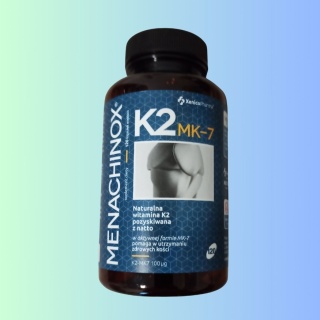 Menachinox K2 MK-7 z Natto, XenicoPharma, 120 kapsułek – suplement diety wspierający zdrowe kości i prawidłowe krzepnięcie krwi