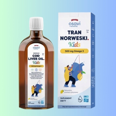 Osavi Tran Norweski Kids 500 mg Omega-3 smak cytrynowy 250 ml
